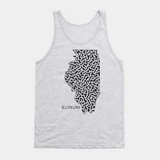 Illinois State Outline Maze & Labyrinth T-Shirt Tank Top